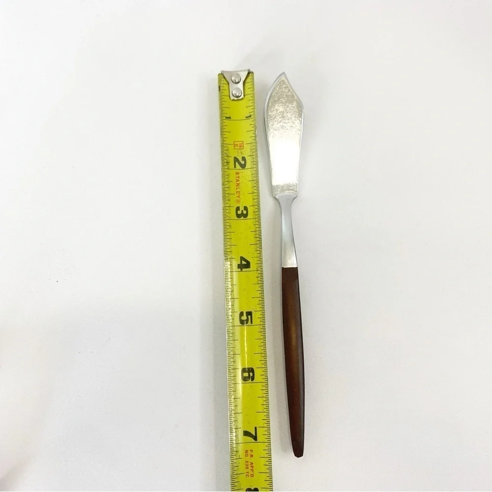 Pyramid Mix Lot 9 Replacement Flatware Wood Handles Japan Vintage Stainless MCM